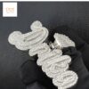Iced out Customized Name Pendant Made In 18kt Gold Plated Embellished With Shiny VVS Moissanite Diamonds For Birthday And Anniversary Gift