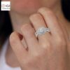 Round Solitaire Women's Ring With It's Matching Band in 18kt Gold Studded With VVS Lab Grown Diamonds IGI Certified, Engagement Wedding Ring