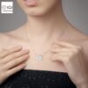 Cushion Square Pendant For Women's in 18KT Gold Studded With VVS Lab Grown Certified Diamond, Delicate Pendant, Anniversary/Birthday Gift