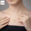 Cushion Square Pendant For Women's in 18KT Gold Studded With VVS Lab Grown Certified Diamond, Delicate Pendant, Anniversary/Birthday Gift