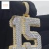 Golden Numbers 2"Long & 2"Wide Made With 14 KT Gold/10 KT Gold Embellished With Moissanite Diamonds Available In Single / Double Digit Both.