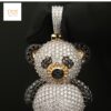 Beautiful Iced out 3D Teddy Pendant in 925 Sterling Silver Embellished with Shiny Moissanite Stone For The Birthday Gift / Anniversary Gift