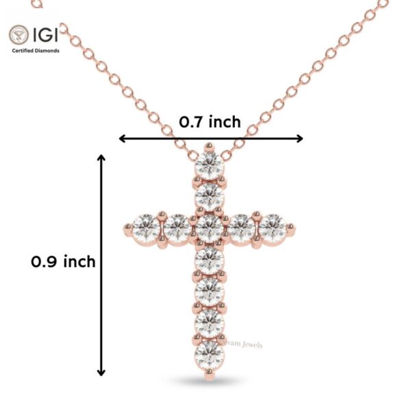 Jesus Cross Unisex Pendant Made in 18KT Gold Studded With VVS Lab Grown Certified Diamond, Christmas Gift, Religious Pendant, Custom Pendant