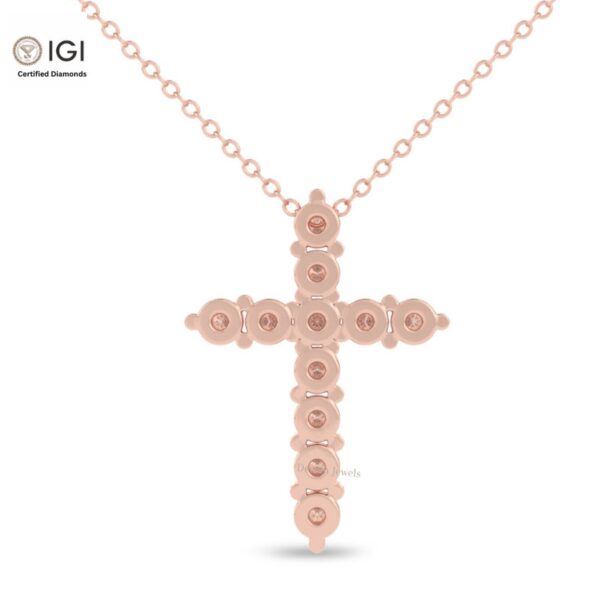 Jesus Cross Unisex Pendant Made in 18KT Gold Studded With VVS Lab Grown Certified Diamond, Christmas Gift, Religious Pendant, Custom Pendant