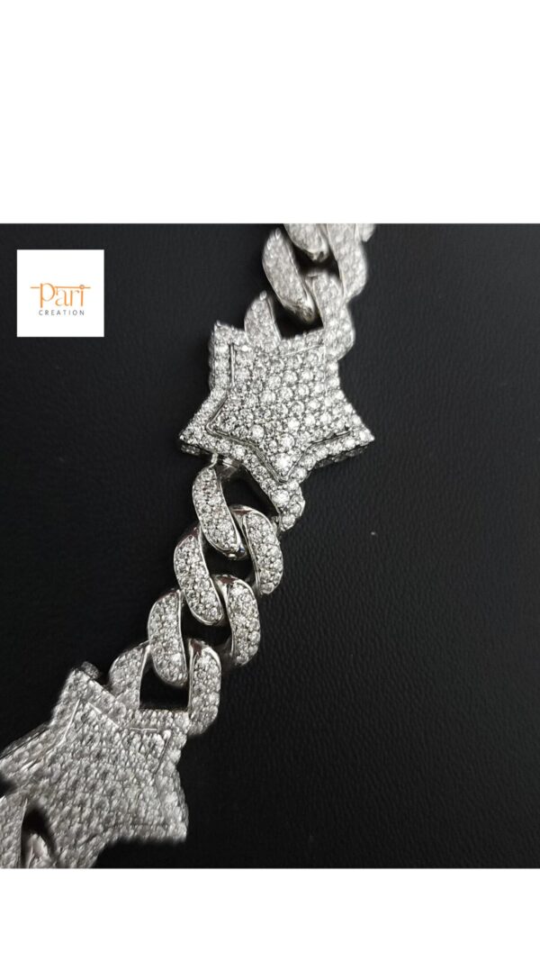 Iced Out Heart Cuban Link Bracelet Made in 925Sterling Silver Studded with Moissanite Stone To The Special One For Anniversary/Birthday Gift
