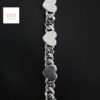 Iced Out Heart Cuban Link Bracelet Made in 925Sterling Silver Studded with Moissanite Stone To The Special One For Anniversary/Birthday Gift