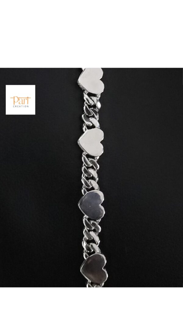 Iced Out Heart Cuban Link Bracelet Made in 925Sterling Silver Studded with Moissanite Stone To The Special One For Anniversary/Birthday Gift