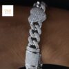 Iced Out Heart Cuban Link Bracelet Made in 925Sterling Silver Studded with Moissanite Stone To The Special One For Anniversary/Birthday Gift