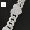 Iced Out Heart Cuban Link Bracelet Made in 925Sterling Silver Studded with Moissanite Stone To The Special One For Anniversary/Birthday Gift