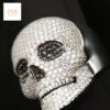 Iced Out Skull Ring Made in 925 Sterling Silver Studded with VVS Colorless Moissanite Stone Unique Ring Hip hop Ring Ghost Style