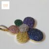 Iced Out Multicolor Pendant Made in 10k Gold Embellished with High Quality Cubic Zirconia Stone, Multi Color Pendant Flower Gift pendant