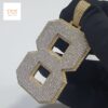 Golden Numbers 2"Long & 2"Wide Made With 14 KT Gold/10 KT Gold Embellished With Moissanite Diamonds Available In Single / Double Digit Both.