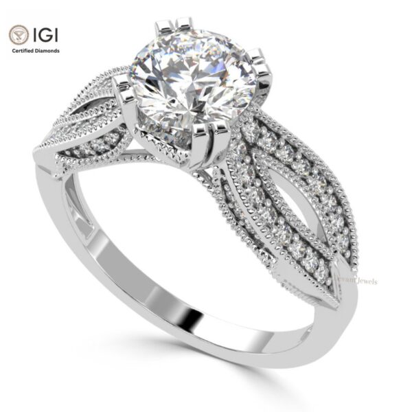 Forever Inn Engagement Wedding Solitaire Women's Ring Made in 18kt Gold Studded With VVS Lab Grown Diamonds, Gift, Handmade Jewelry, Ring