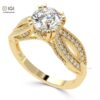 Forever Inn Engagement Wedding Solitaire Women's Ring Made in 18kt Gold Studded With VVS Lab Grown Diamonds, Gift, Handmade Jewelry, Ring