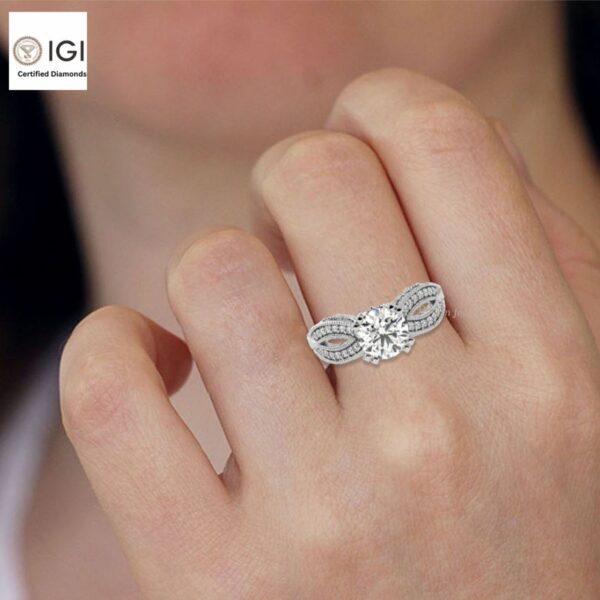 Forever Inn Engagement Wedding Solitaire Women's Ring Made in 18kt Gold Studded With VVS Lab Grown Diamonds, Gift, Handmade Jewelry, Ring