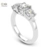 Trio Cushion Square Solitaire Women's Ring Made in 18kt Gold Studded With VVS Lab Grown Diamond, Custom Iced Out Engagement Wedding Ring