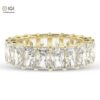 Eternity Band Ring with Emerald Cut VVS Quality Certified Lab Diamonds in 18kt Gold, Engagement Ring, Custom Ring, Handmade Jewelry