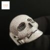 Iced Out Skull Ring Made in 925 Sterling Silver Studded with VVS Colorless Moissanite Stone Unique Ring Hip hop Ring Ghost Style