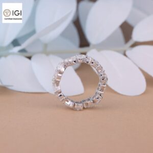 Eternity Band Ring with Pear Cut VVS Quality Certified Lab Diamonds in 18kt Gold, Engagement Ring, Custom Ring, Certified Jewelry, Gift