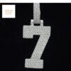 Personalized Number Pendant 1" Inch Long Made In 10KT Gold /14 KT Gold Embellished With Shiny Moissanite Diamonds As A Lucky Number Gift