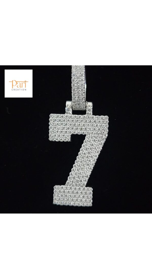 Personalized Number Pendant 1" Inch Long Made In 10KT Gold /14 KT Gold Embellished With Shiny Moissanite Diamonds As A Lucky Number Gift