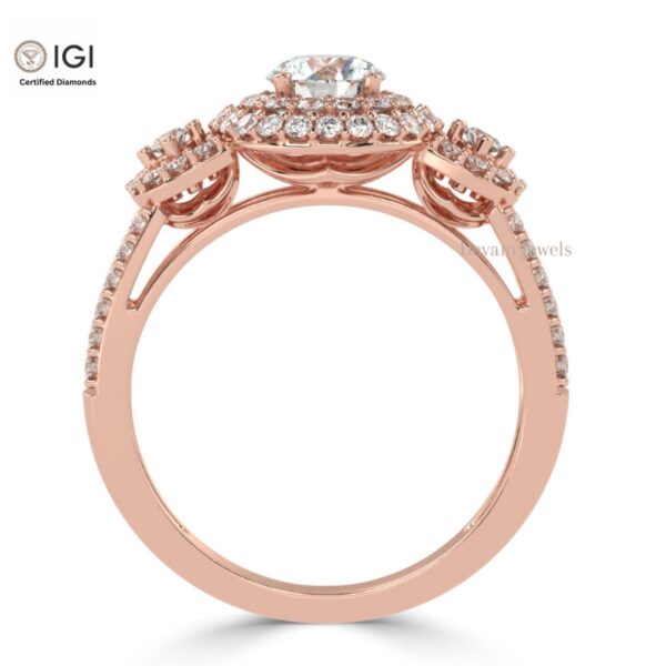 Custom Solitaire Women's Ring Made in 18kt Gold Studded With VVS Lab Grown Diamonds, Engagement Wedding Ring, Gift for her, Handmade Jewelry