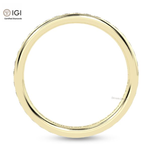 Eternity Band Ring with Princess Cut VVS Quality Certified Lab Diamonds in 18kt Gold, Engagement Ring, Custom Ring, Handmade Jewelry