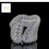 Luxury Iced Out Custom Number Ring Made In 925 Sterling Silver Studded With Shinny Moissanite Diamond For Birthday And Anniversary Gift