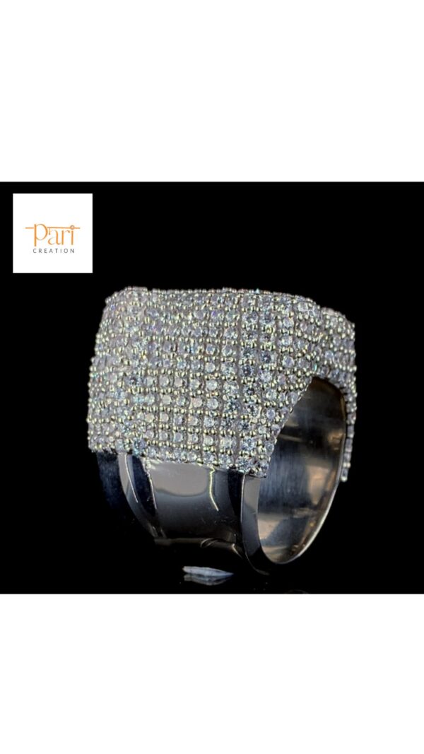 Luxury Iced Out Custom Number Ring Made In 925 Sterling Silver Studded With Shinny Moissanite Diamond For Birthday And Anniversary Gift