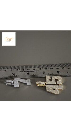 Personalized Number Pendant 1" Inch Long Made In 10KT Gold /14 KT Gold Embellished With Shiny Moissanite Diamonds As A Lucky Number Gift