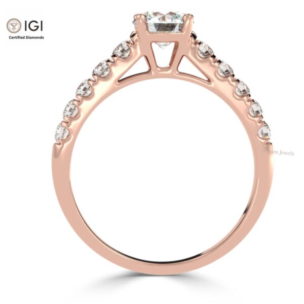 Elegant Engagement Wedding Solitaire Women's Ring Made in 18kt Gold Studded With VVS Lab Grown Diamonds, Gift, Handmade Jewelry, Custom Ring
