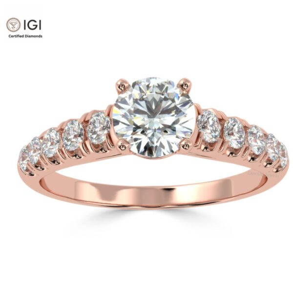 Elegant Engagement Wedding Solitaire Women's Ring Made in 18kt Gold Studded With VVS Lab Grown Diamonds, Gift, Handmade Jewelry, Custom Ring