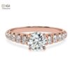 Elegant Engagement Wedding Solitaire Women's Ring Made in 18kt Gold Studded With VVS Lab Grown Diamonds, Gift, Handmade Jewelry, Custom Ring