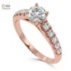 Elegant Engagement Wedding Solitaire Women's Ring Made in 18kt Gold Studded With VVS Lab Grown Diamonds, Gift, Handmade Jewelry, Custom Ring