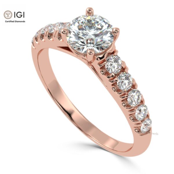 Elegant Engagement Wedding Solitaire Women's Ring Made in 18kt Gold Studded With VVS Lab Grown Diamonds, Gift, Handmade Jewelry, Custom Ring