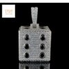 Luxury Iced-Out Dice Pendant – Black & White Diamond Hip-Hop Jewelry Made In 10 KT Embellished With Moissanite Diamond For The Birthday Gift