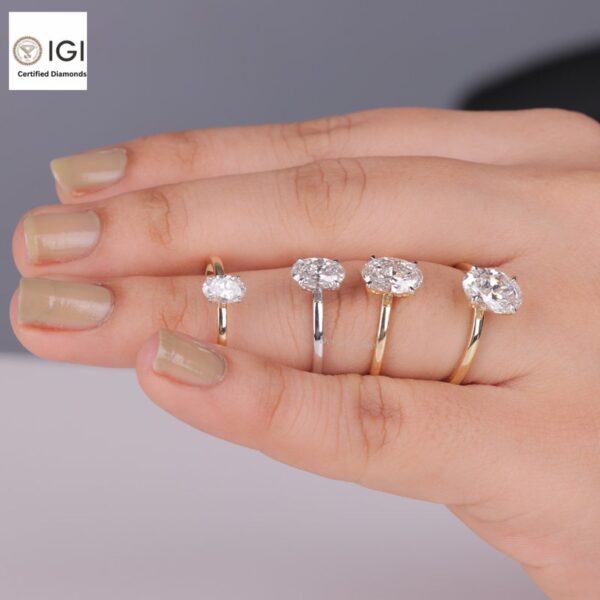 Oval Cut Solitaire Women's Ring in 18kt Gold Studded With VVS Lab Grown Diamond, Custom Engagement Wedding Ring, Certified Ring, Custom Gift