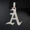 Iced Out Pendant In 925 Sterling Silver Studded with VVS Moissanite Stones, Unisex Pendant, Initial Letter Pendant, Handmade Jewelry