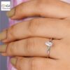 Pear Cut Solitaire Women's Ring Made in 18kt Gold Studded With VVS Lab Grown Diamond, Custom Engagement Wedding Ring, Certified Ring, Gift
