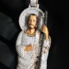 Divine Grace The Jesus Pendant Made In 14/10 KT Gold Studded With VVS Moissanite Diamonds For The Gift On Christmas Or Religious Events