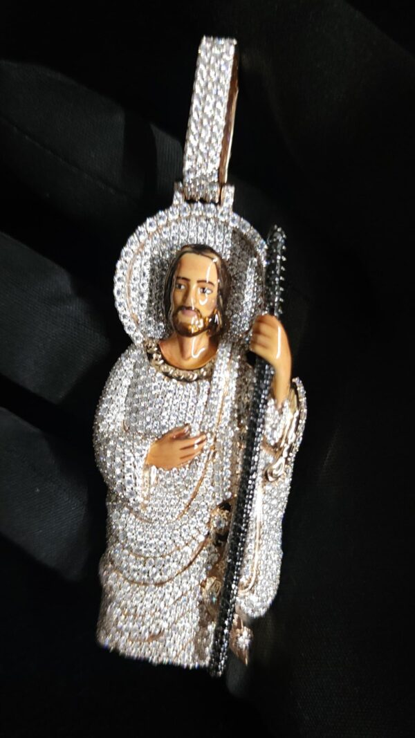 Divine Grace The Jesus Pendant Made In 14/10 KT Gold Studded With VVS Moissanite Diamonds For The Gift On Christmas Or Religious Events