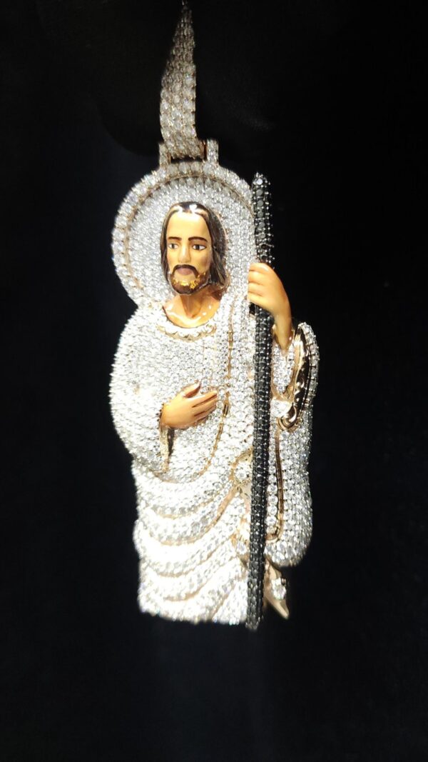 Divine Grace The Jesus Pendant Made In 14/10 KT Gold Studded With VVS Moissanite Diamonds For The Gift On Christmas Or Religious Events