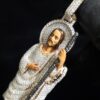 Divine Grace The Jesus Pendant Made In 14/10 KT Gold Studded With VVS Moissanite Diamonds For The Gift On Christmas Or Religious Events