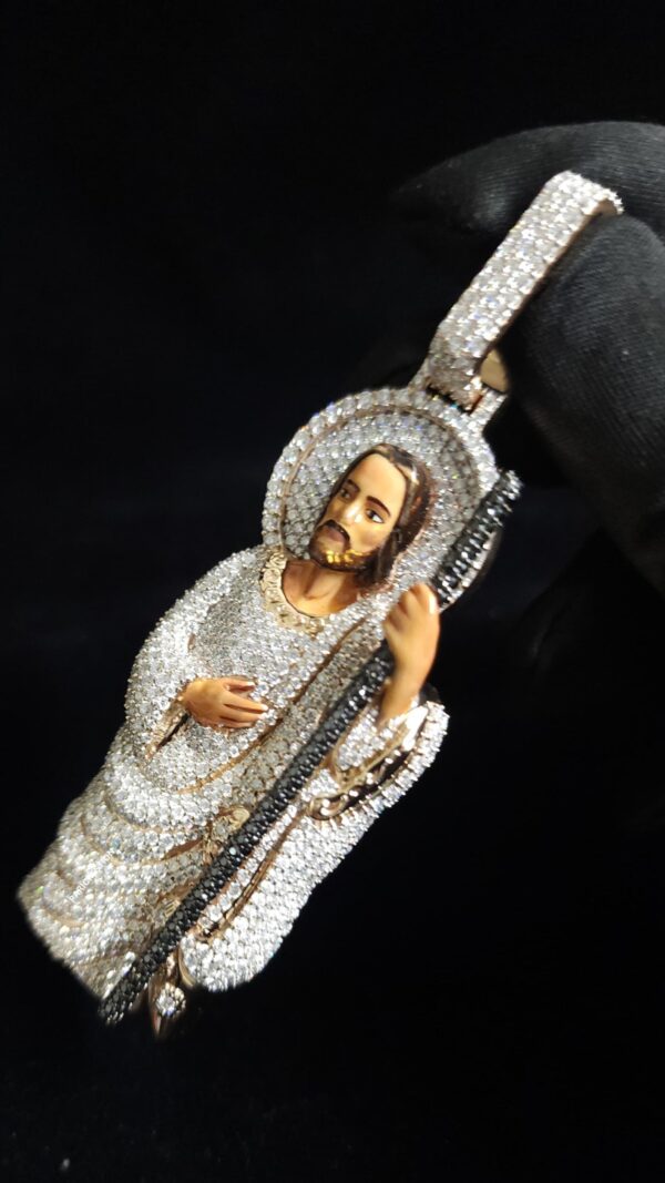 Divine Grace The Jesus Pendant Made In 14/10 KT Gold Studded With VVS Moissanite Diamonds For The Gift On Christmas Or Religious Events