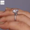 3 Ct Round Cut Solitaire Women's Ring With Invisible Halo in 18kt Gold Studded With VVS Lab Grown Diamond, Engagement Wedding Ring, Gift