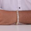 Chic and Classic Baguette Bracelet Embellished With VVS Moissanite Diamonds Made In 10 KT/14KTGold With Vintage Look For Anniversary Gift