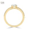 Trendy Engagement Wedding Solitaire Women's Ring Made in 18kt Gold Studded With VVS Lab Grown Diamonds, Gift, Luxury Jewelry, Custom Ring