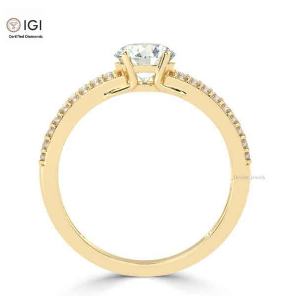Trendy Engagement Wedding Solitaire Women's Ring Made in 18kt Gold Studded With VVS Lab Grown Diamonds, Gift, Luxury Jewelry, Custom Ring