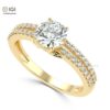 Trendy Engagement Wedding Solitaire Women's Ring Made in 18kt Gold Studded With VVS Lab Grown Diamonds, Gift, Luxury Jewelry, Custom Ring