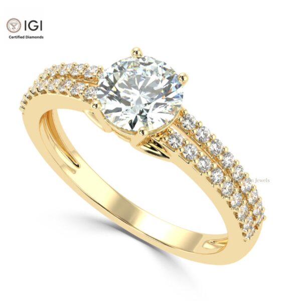 Trendy Engagement Wedding Solitaire Women's Ring Made in 18kt Gold Studded With VVS Lab Grown Diamonds, Gift, Luxury Jewelry, Custom Ring